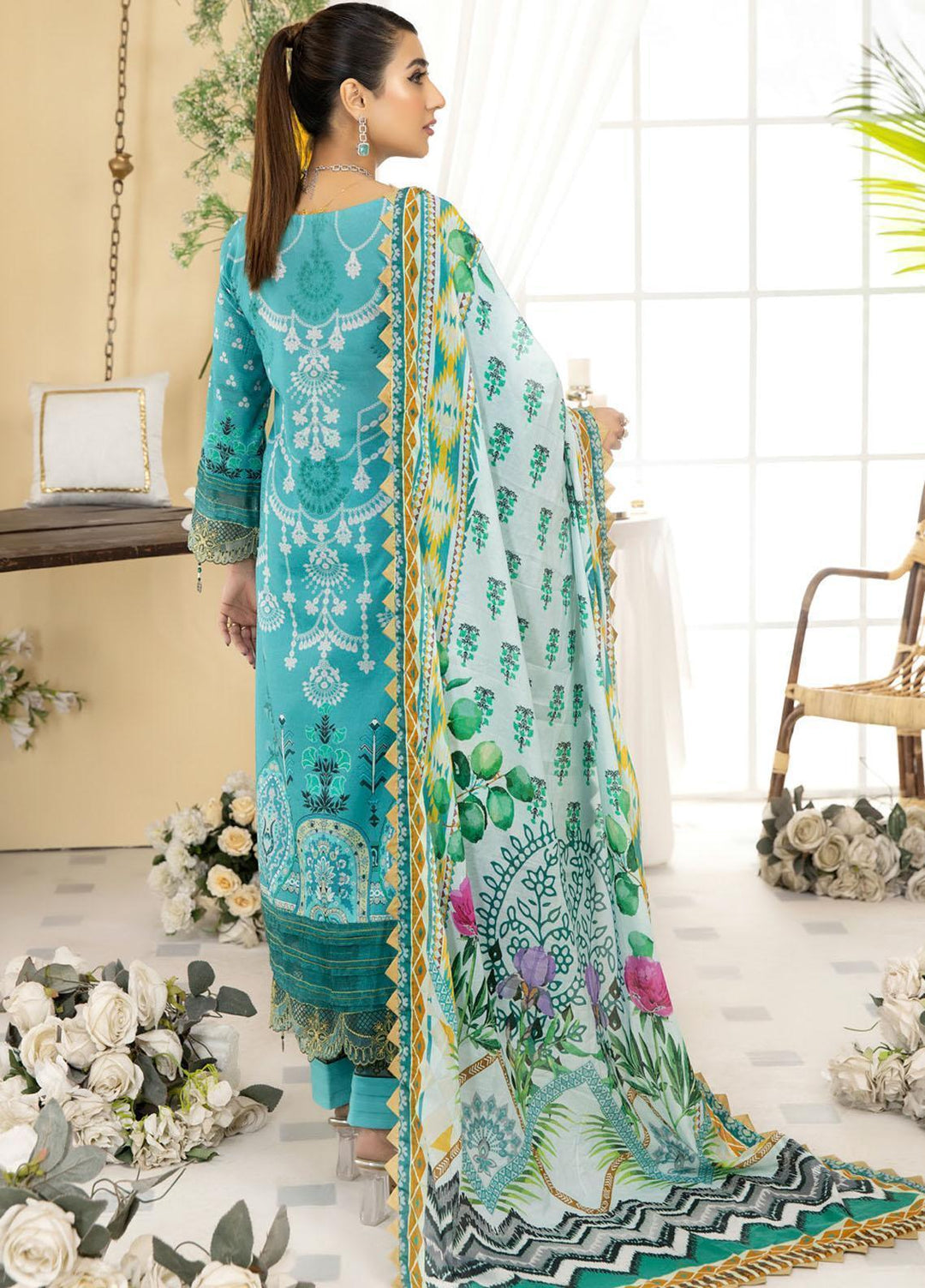 Dhanak By Mirha Embroidered Lawn Suits Unstitched 3 Piece MR22D 07 Feroz - Festive Collection