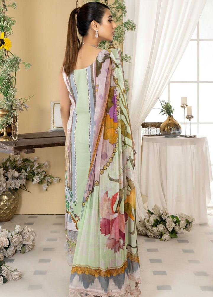 Dhanak By Mirha Embroidered Lawn Suits Unstitched 3 Piece MR22D 10 Surmai - Festive Collection