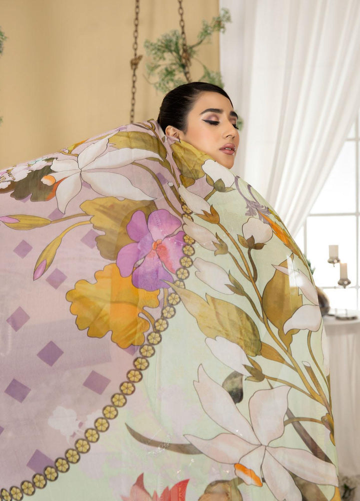 Dhanak By Mirha Embroidered Lawn Suits Unstitched 3 Piece MR22D 10 Surmai - Festive Collection