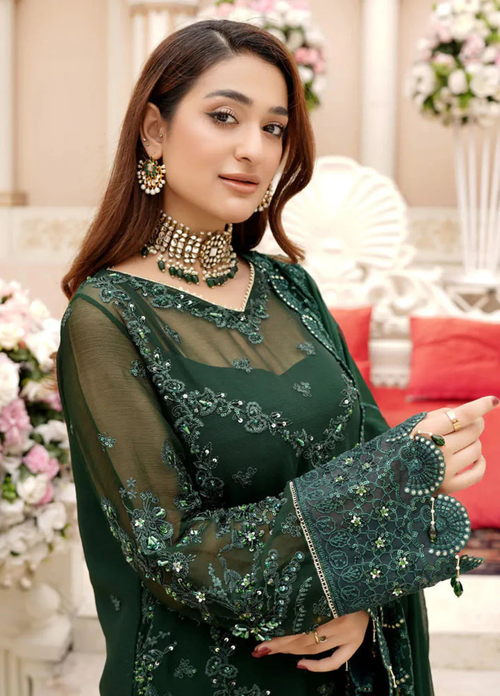 Dhanak By Ricamo Embroidered Chiffon Suit Unstitched 4 Piece RICDH Nour - Festive Collection