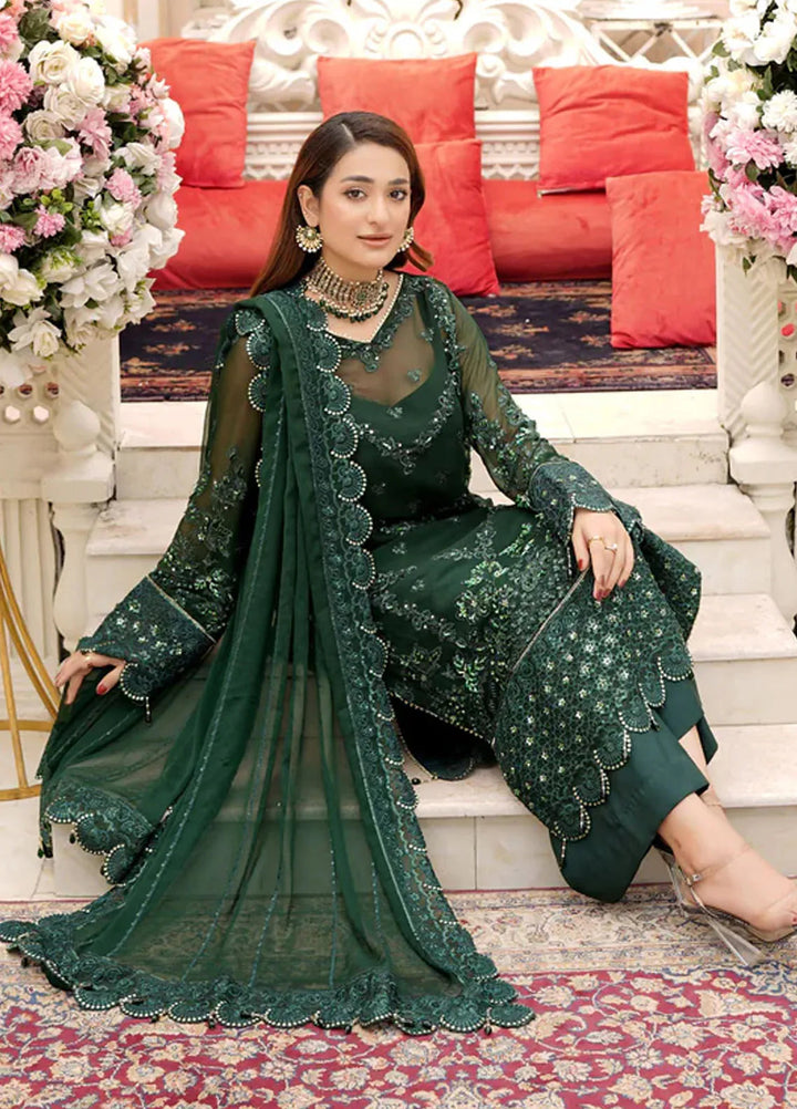 Dhanak By Ricamo Embroidered Chiffon Suit Unstitched 4 Piece RICDH Nour - Festive Collection