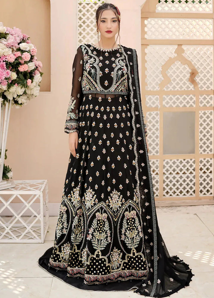 Dhanak By Ricamo Embroidered Chiffon Suit Unstitched 4 Piece RICDH Rose - Festive Collection