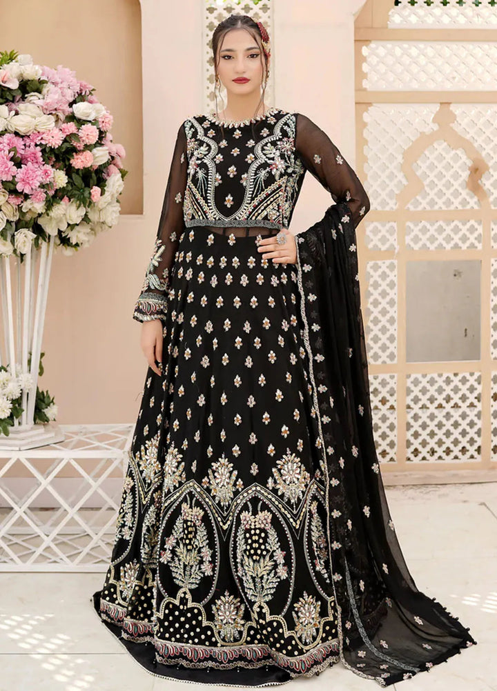 Dhanak By Ricamo Embroidered Chiffon Suit Unstitched 4 Piece RICDH Rose - Festive Collection