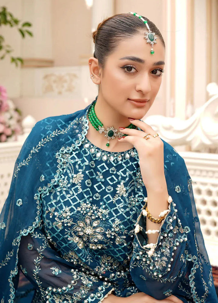 Dhanak By Ricamo Embroidered Chiffon Suit Unstitched 4 Piece RICDH Shahsa - Festive Collection