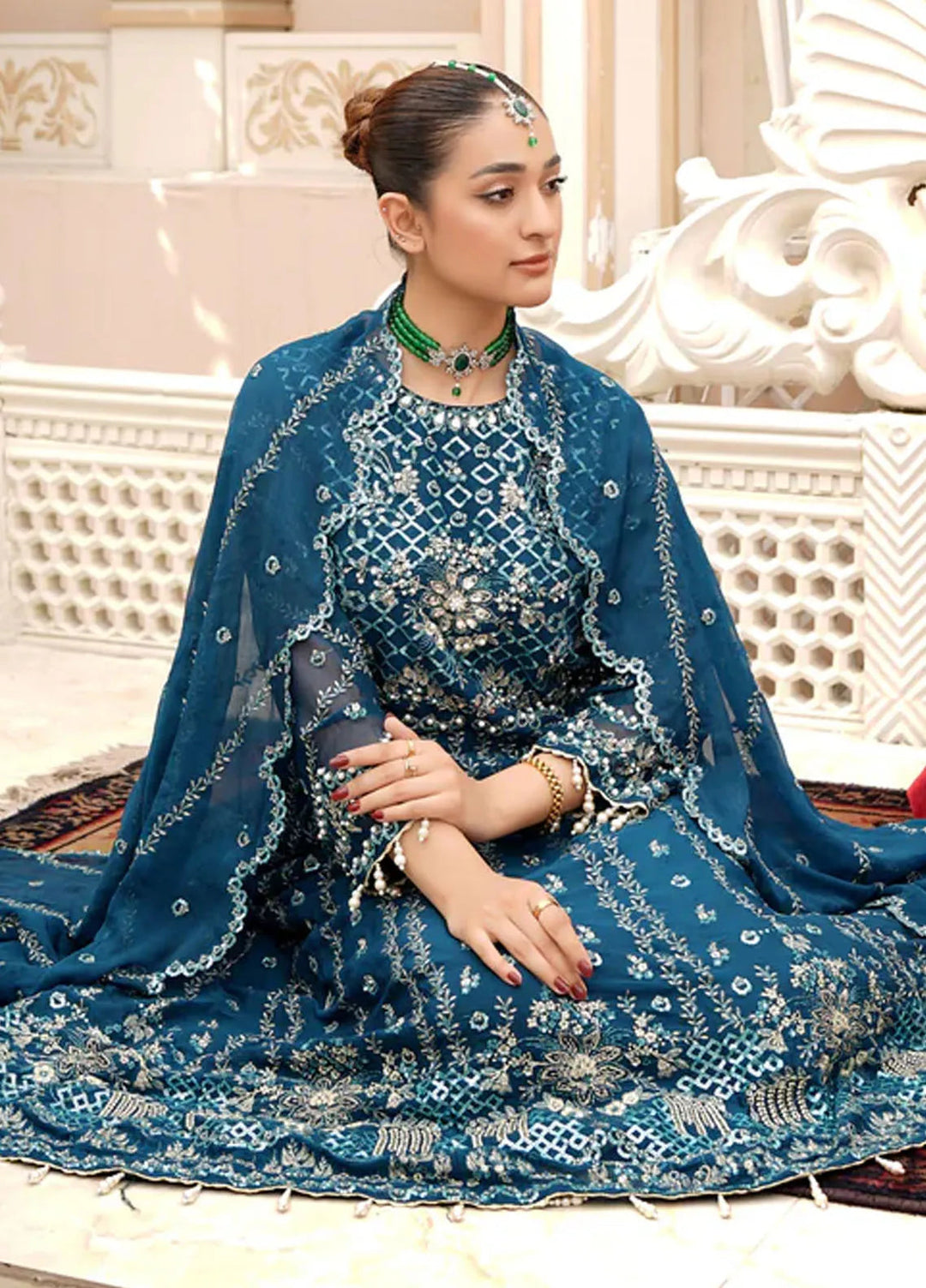 Dhanak By Ricamo Embroidered Chiffon Suit Unstitched 4 Piece RICDH Shahsa - Festive Collection