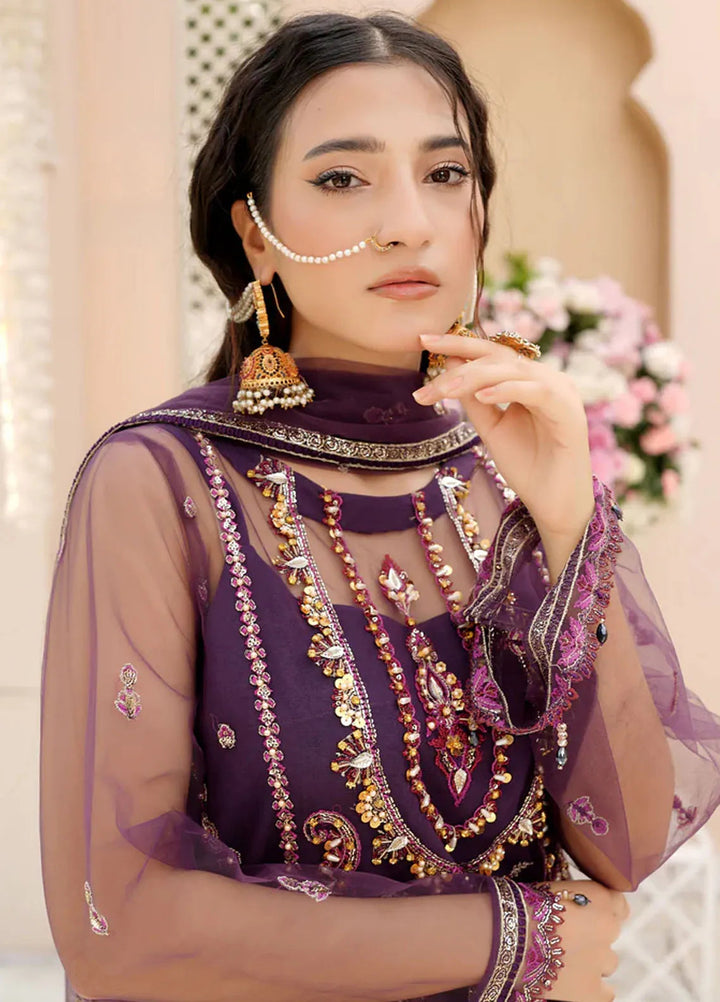 Dhanak By Ricamo Embroidered Net Suit Unstitched 4 Piece RICDH Dure - Festive Collection