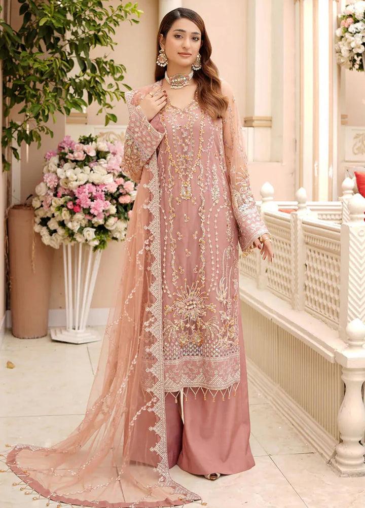 Dhanak By Ricamo Embroidered Net Suit Unstitched 4 Piece RICDH Rhea - Festive Collection