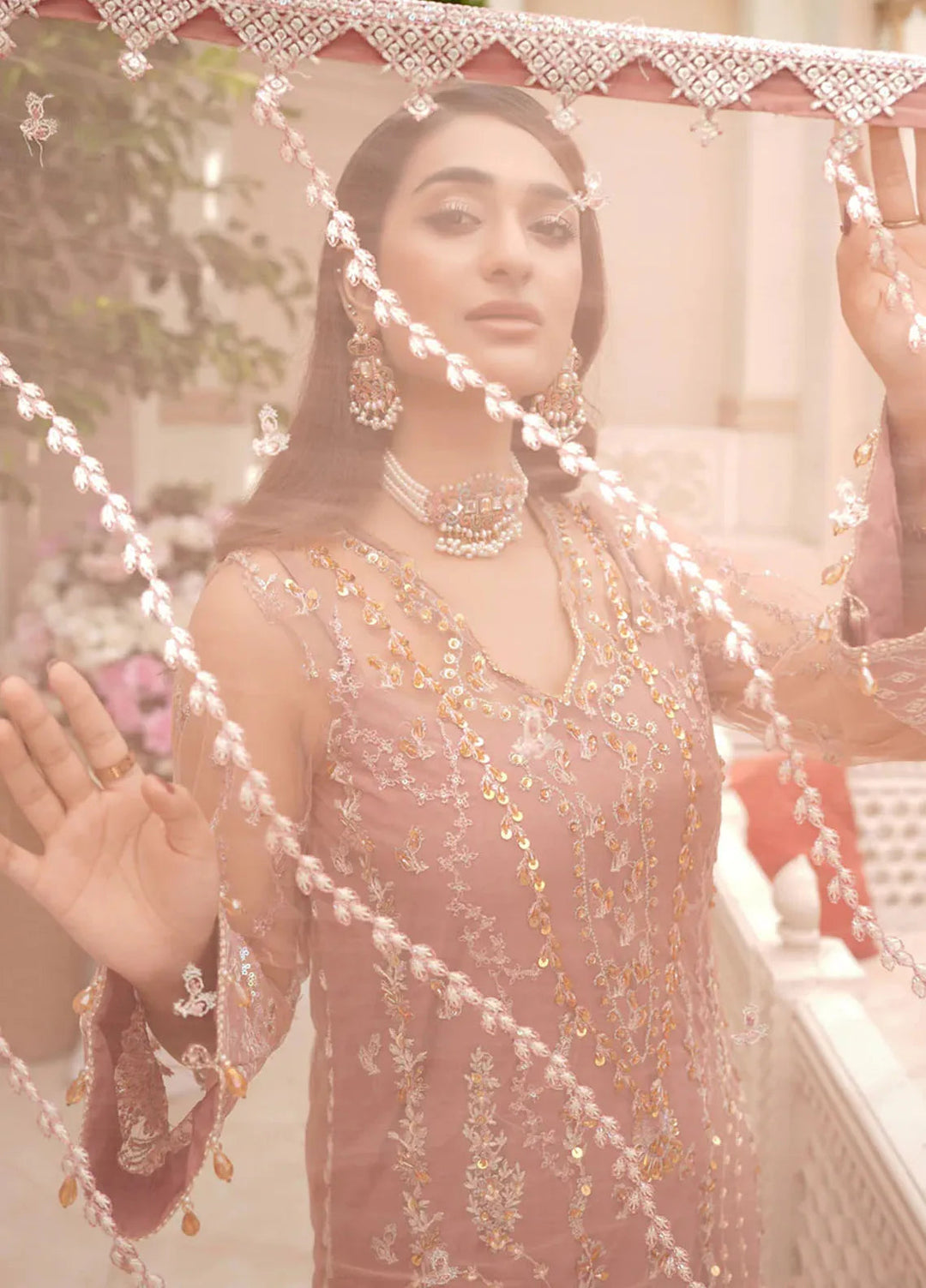 Dhanak By Ricamo Embroidered Net Suit Unstitched 4 Piece RICDH Rhea - Festive Collection