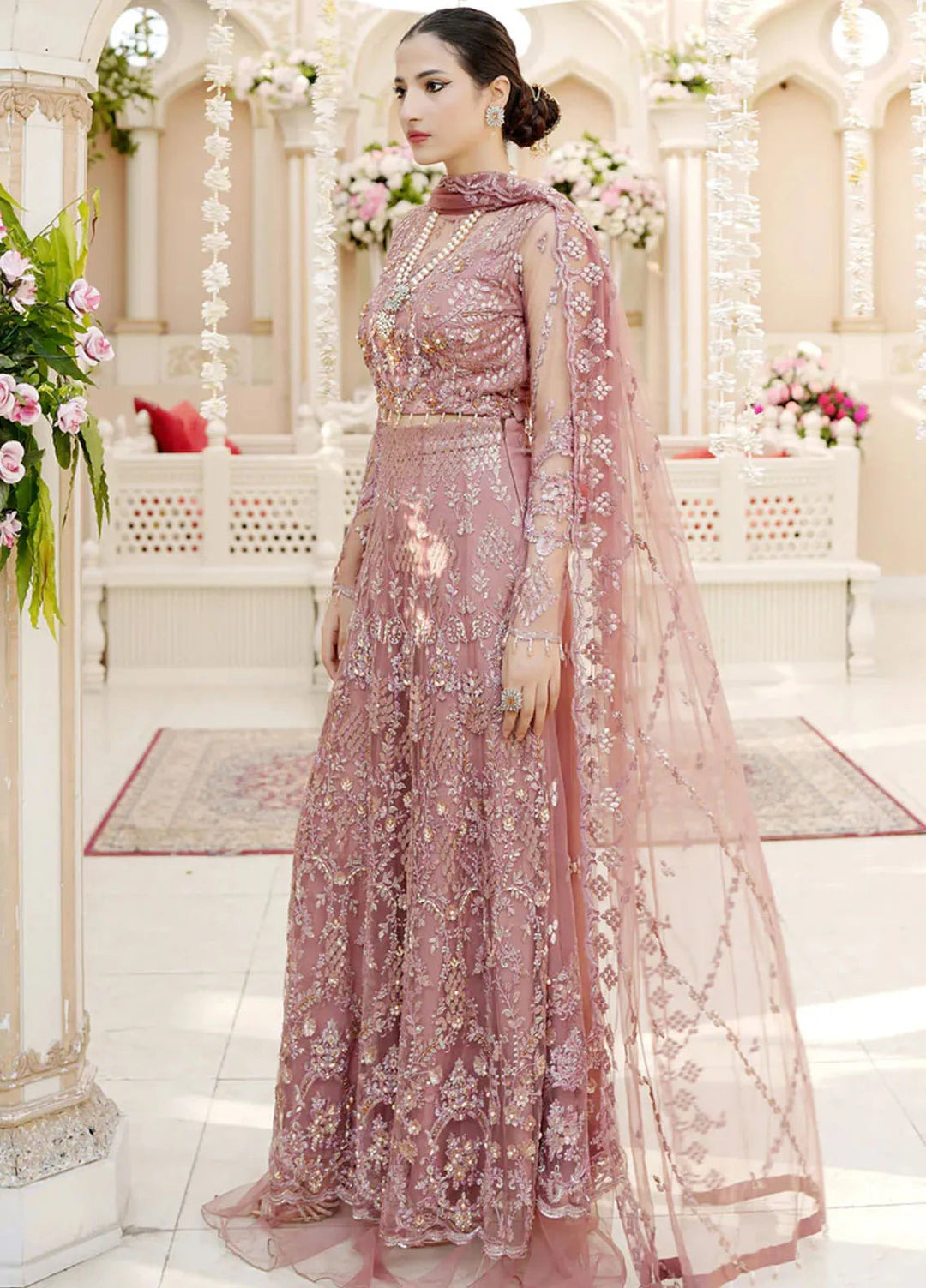 Dhanak By Ricamo Embroidered Net Suit Unstitched 4 Piece RICDH Sharjeena - Festive Collection