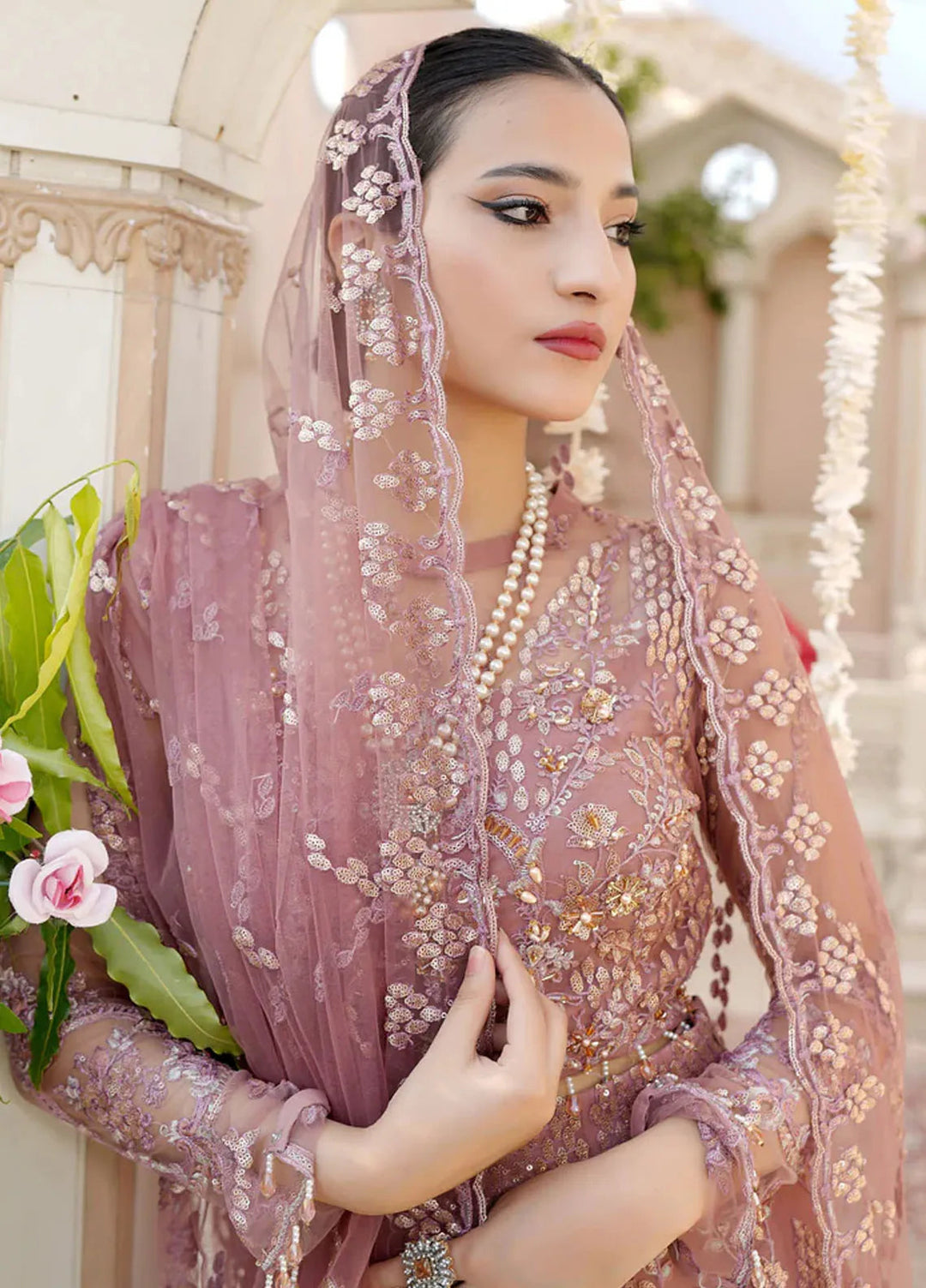 Dhanak By Ricamo Embroidered Net Suit Unstitched 4 Piece RICDH Sharjeena - Festive Collection