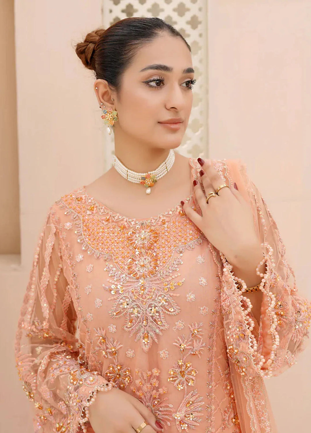 Dhanak By Ricamo Embroidered Net Suit Unstitched 4 Piece RICDH Verona - Festive Collection