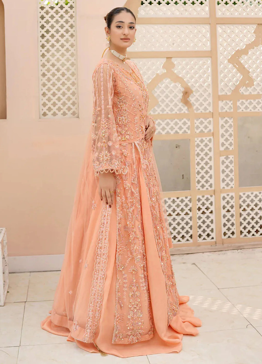 Dhanak By Ricamo Embroidered Net Suit Unstitched 4 Piece RICDH Verona - Festive Collection