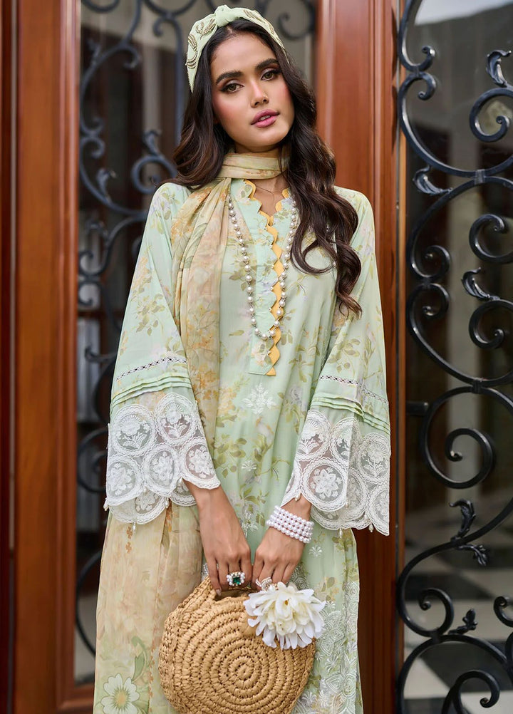 Dhanak Embroidered Lawn Suits Unstitched 3 Piece DHK24SS SS24DU-3189 Mint Green - Summer Collection