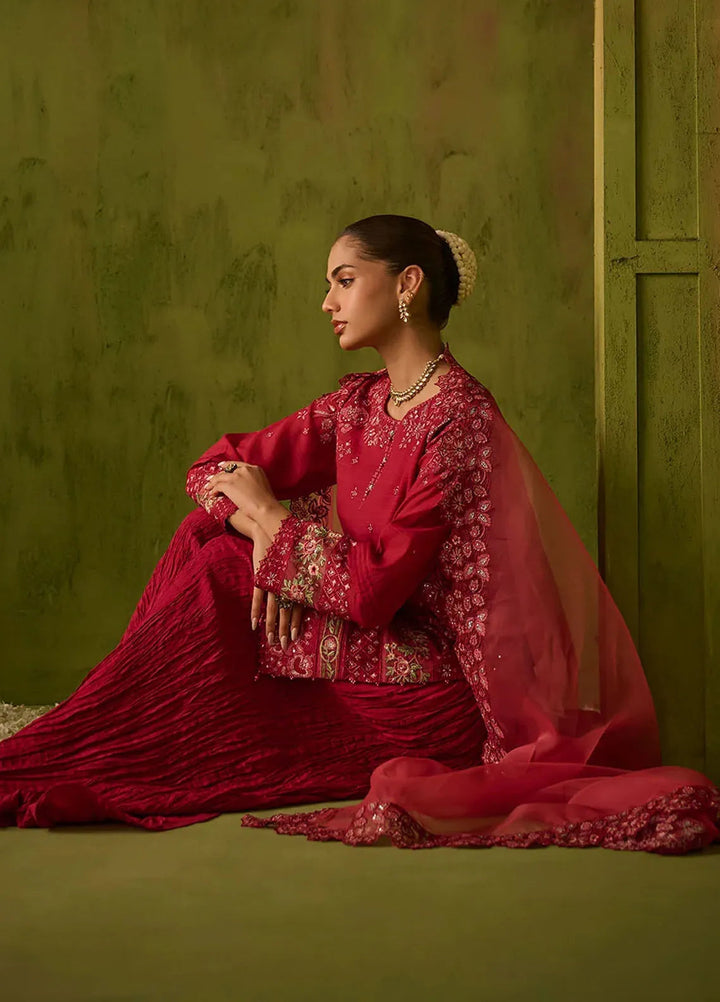 Dhanak Embroidered Munar Suits Unstitched 3 Piece SS24DU-3200 - Festive Collection