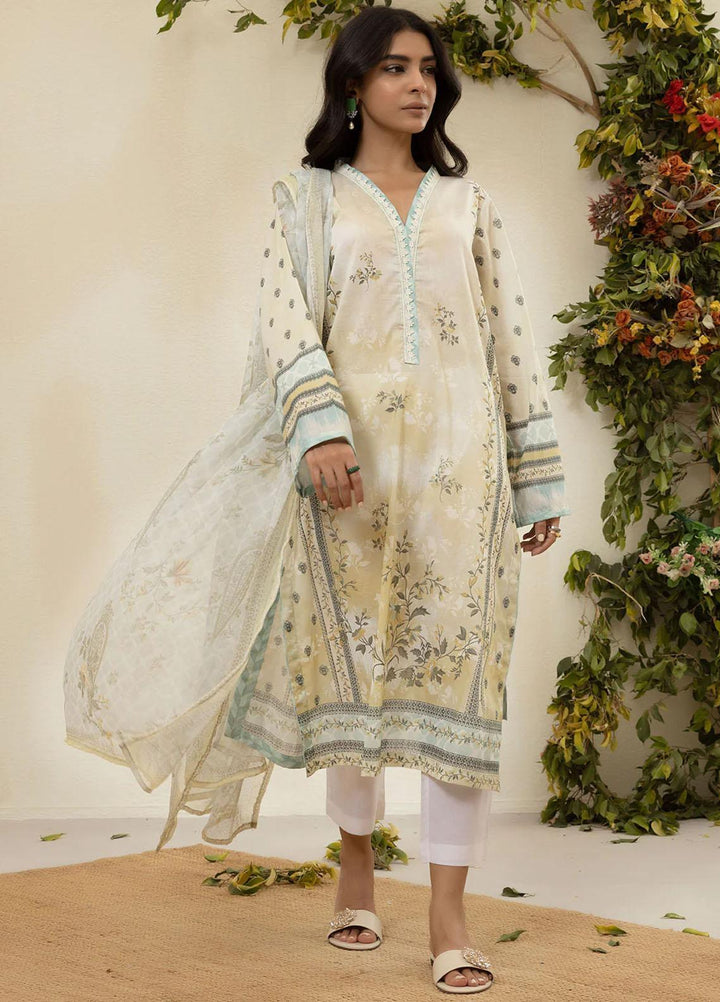 Everyday Basics By Dhanak Printed Lawn Suits Unstitched 3 Piece DU-3134 LEMON YELLOW - Summer Collection