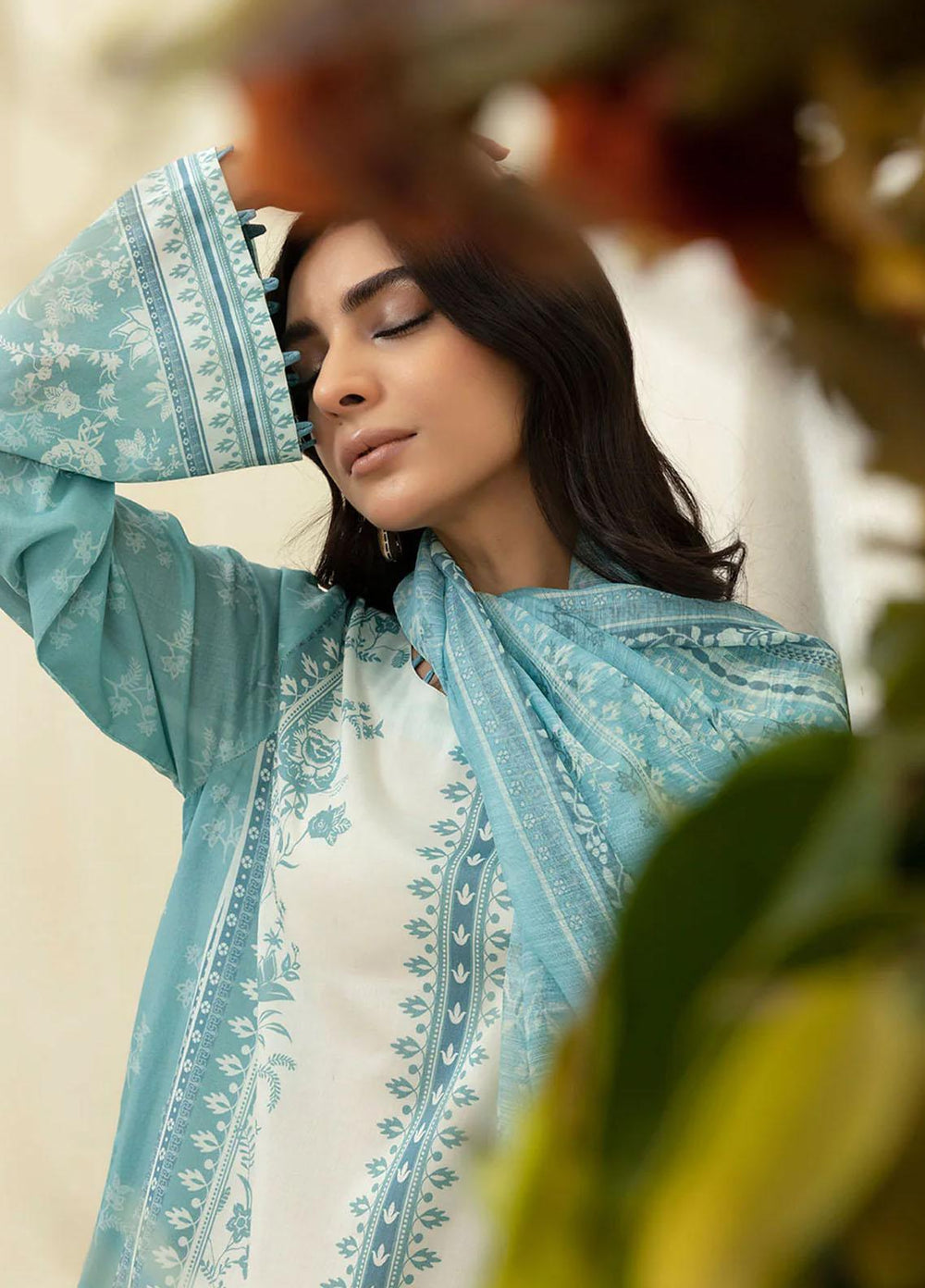 Everyday Basics By Dhanak Printed Lawn Suits Unstitched 3 Piece DU-3138 C-GREEN - Summer Collection