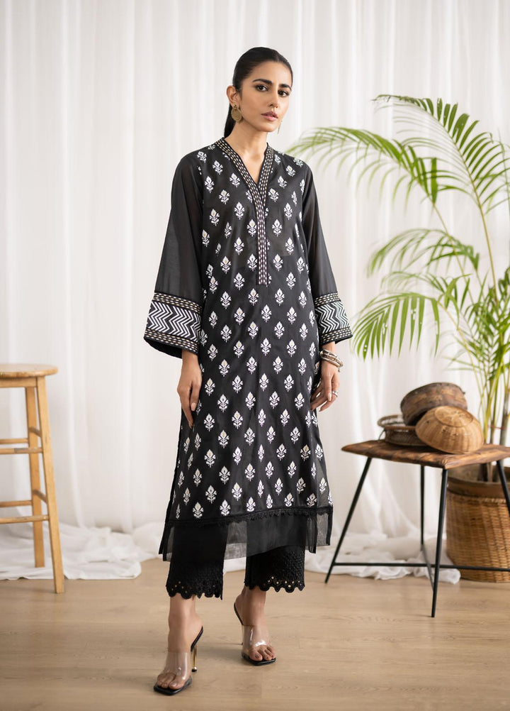 Dhanak Casual Pret Embroidered Lawn Shirt DC-0438 BLACK