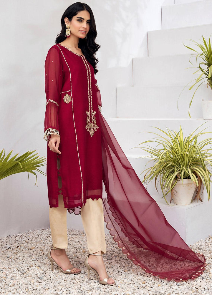 Dhanak Pret Luxury Khaadi Net 2 Piece DHK21F DA-2005 MAROON