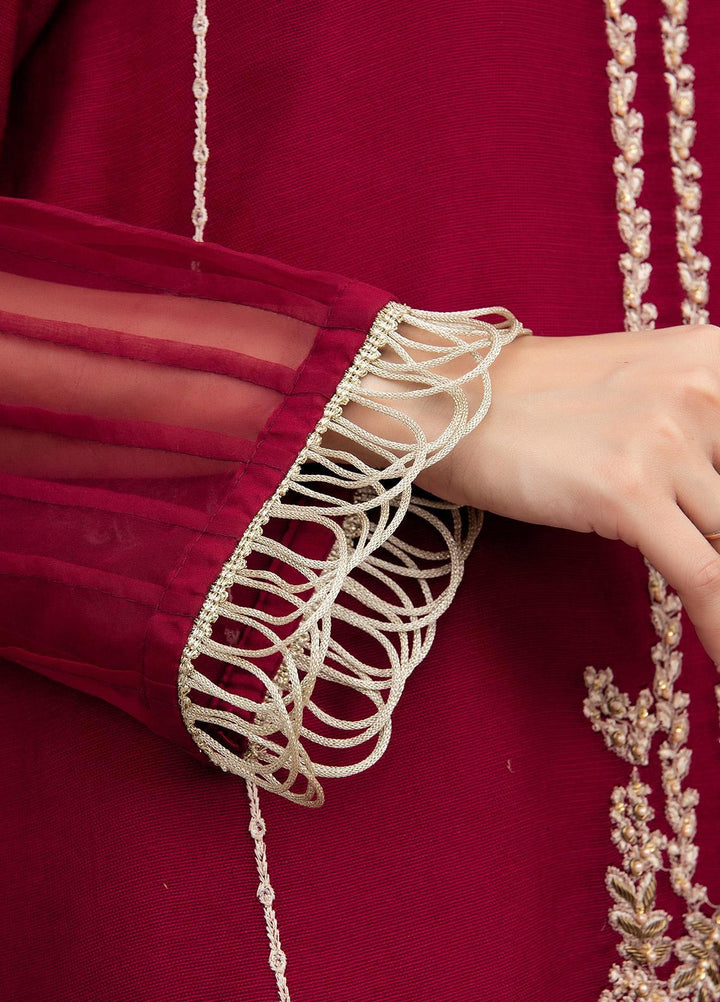 Dhanak Pret Luxury Khaadi Net 2 Piece DHK21F DA-2005 MAROON