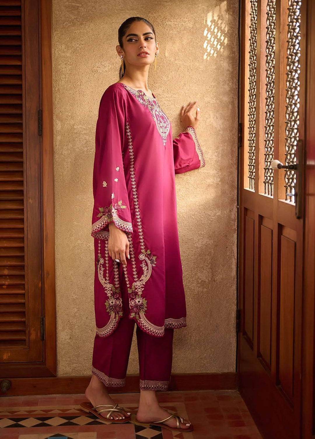 Dhanak Pret Embroidered Lawn 2 Piece DHK23F DC-2161 PURPLE
