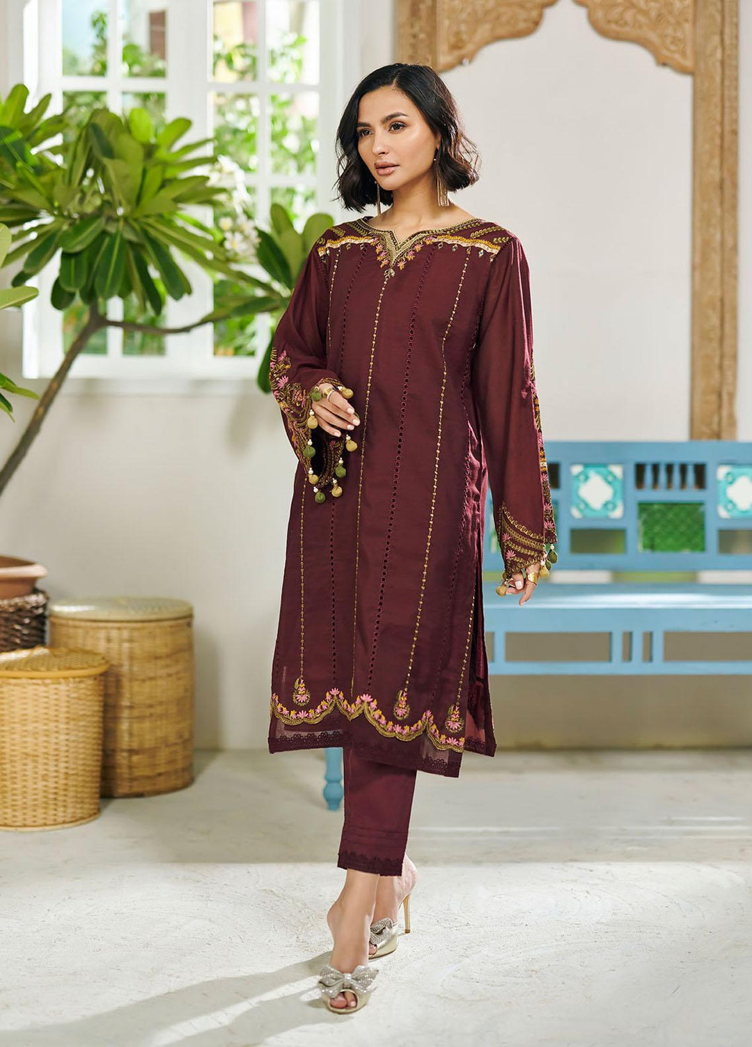 Dhanak Festive Pret  Cotton 2 Piece Suit DC-2056 MAROON