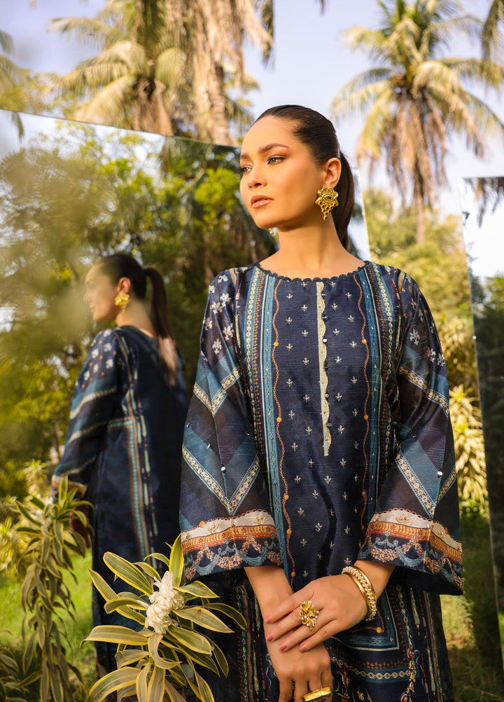 Dhanak Pret  Silk 2 Piece Dress DC-2136 BLUE