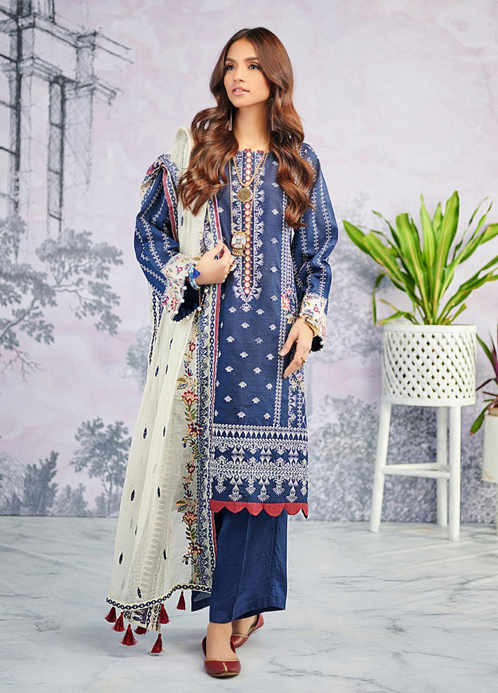 Dhanak Embroidered Organza Suits Unstitched 3 Piece DU-3072 - Luxury Collection