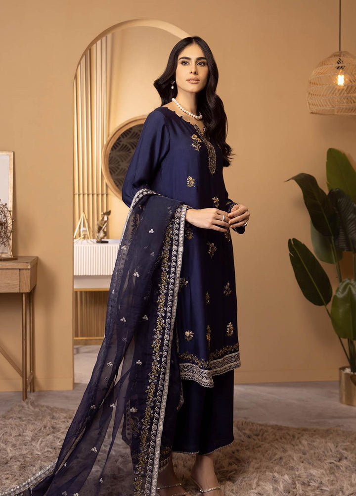 Dhanak Luxury Pret  Cotton Silk 2 Piece Suit DA-2118 NAVY BLUE