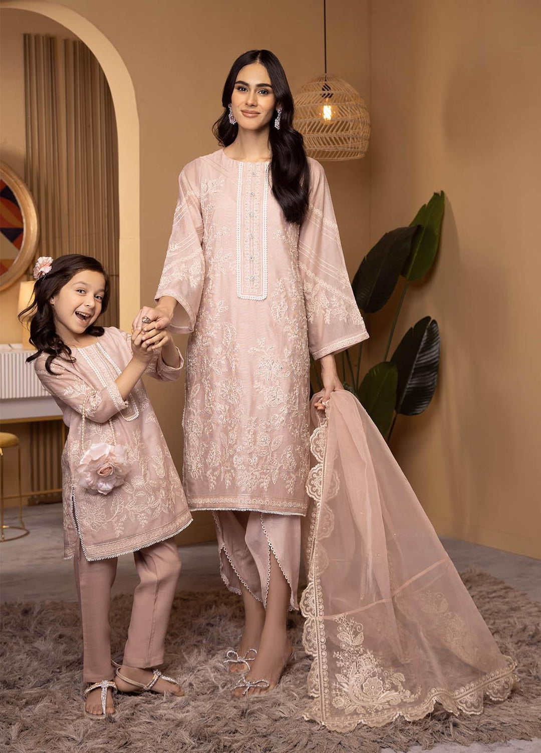 Dhanak Luxury Pret  Khaadi Net 2 Piece Suit DK-0146 PEACH