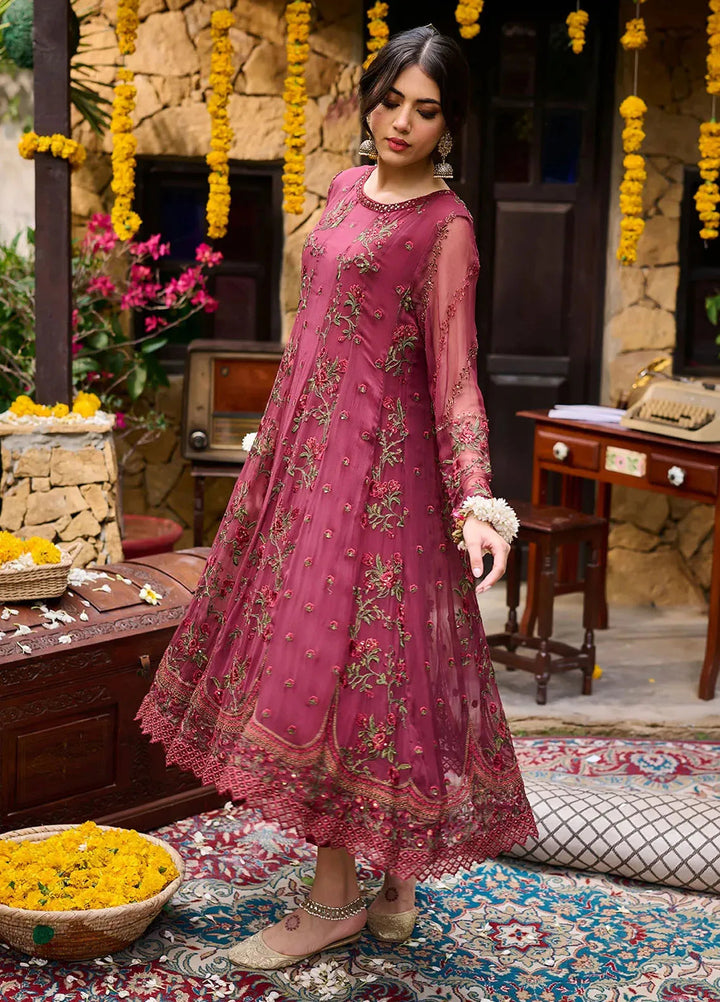 Dhanak Pret Embroidered Chiffon 2 Piece Suit SS24DA-2363 Maroon