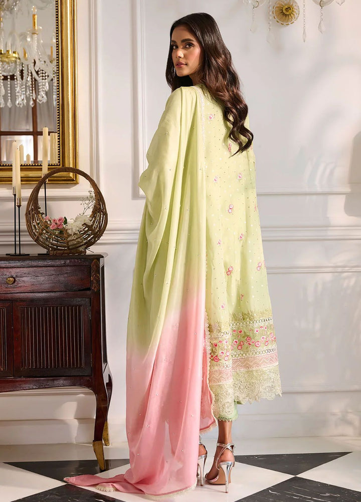 Dhanak Pret Embroidered Cotton Jacquard 2 Piece Suit SS24DA-2378 Light Green