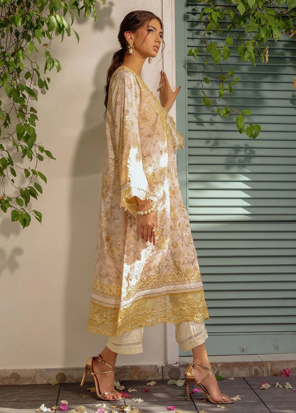 Dhanak Pret Embroidered Crepe silk 2 Piece Suit SS24DA-2513