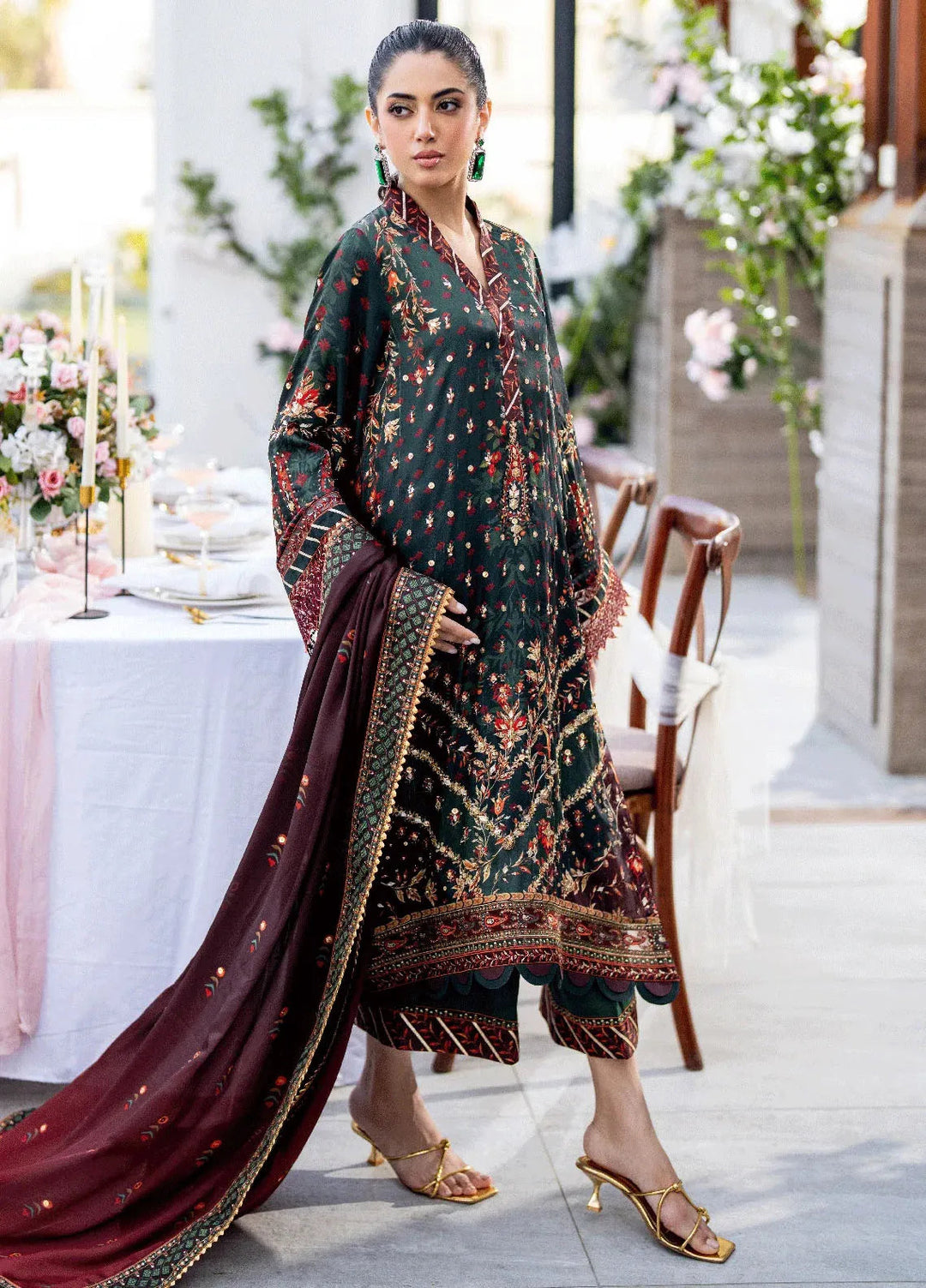 Dhanak Pret Embroidered Crepe Silk 2 Piece Suit SS25DA-2688