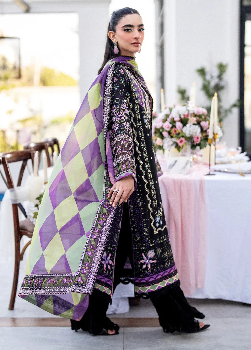 Dhanak Pret Embroidered Crepe Silk 2 Piece Suit SS25DA-2690