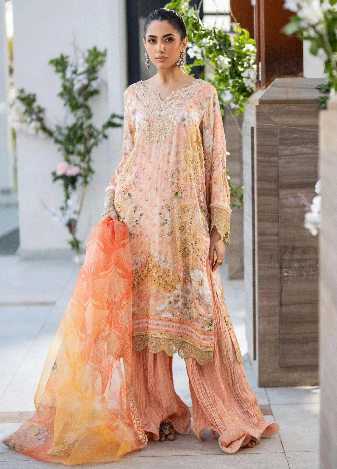 Dhanak Pret Embroidered Shamoze Silk 2 Piece Suit SS25DA-2687