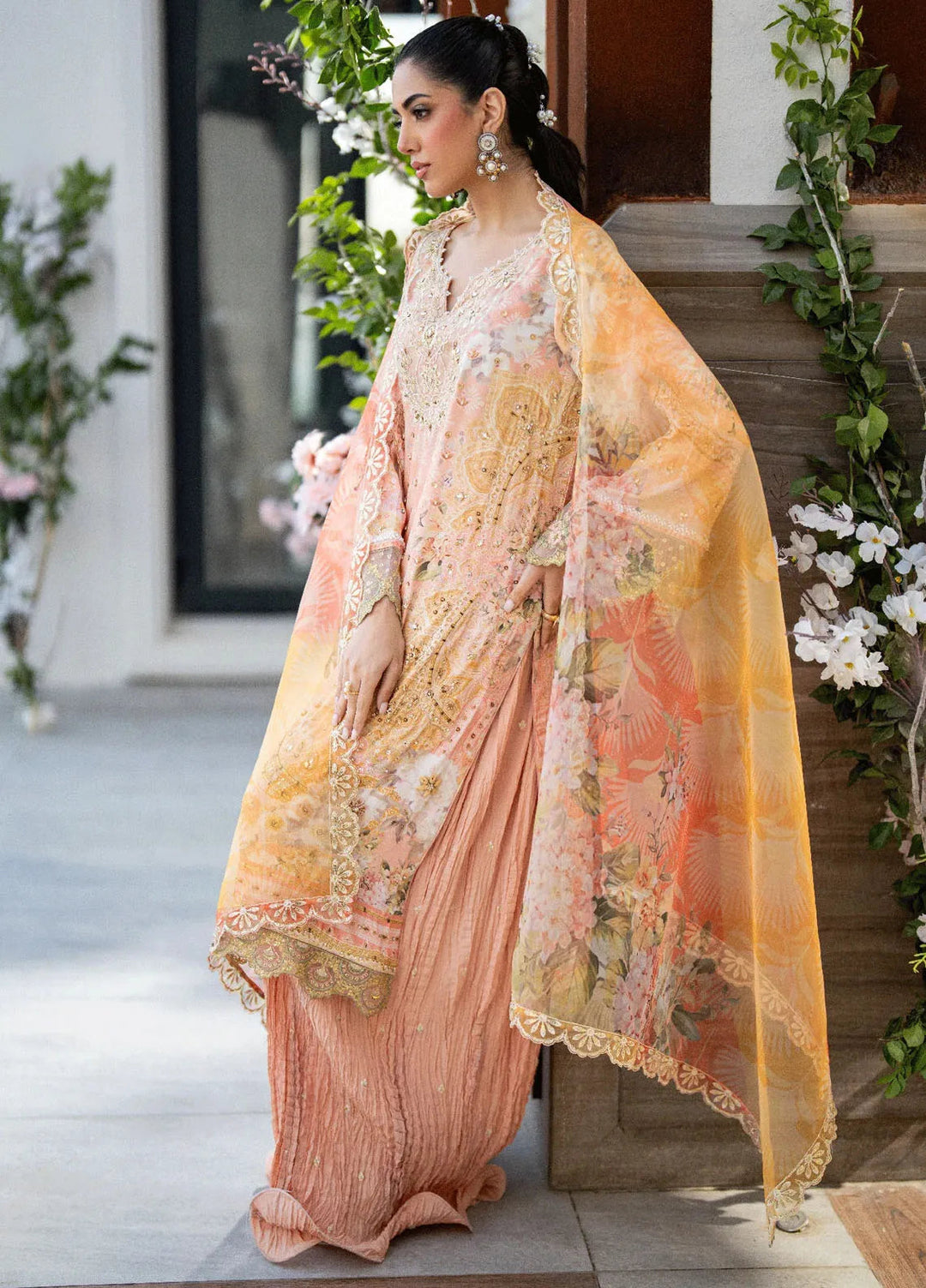 Dhanak Pret Embroidered Shamoze Silk 2 Piece Suit SS25DA-2687