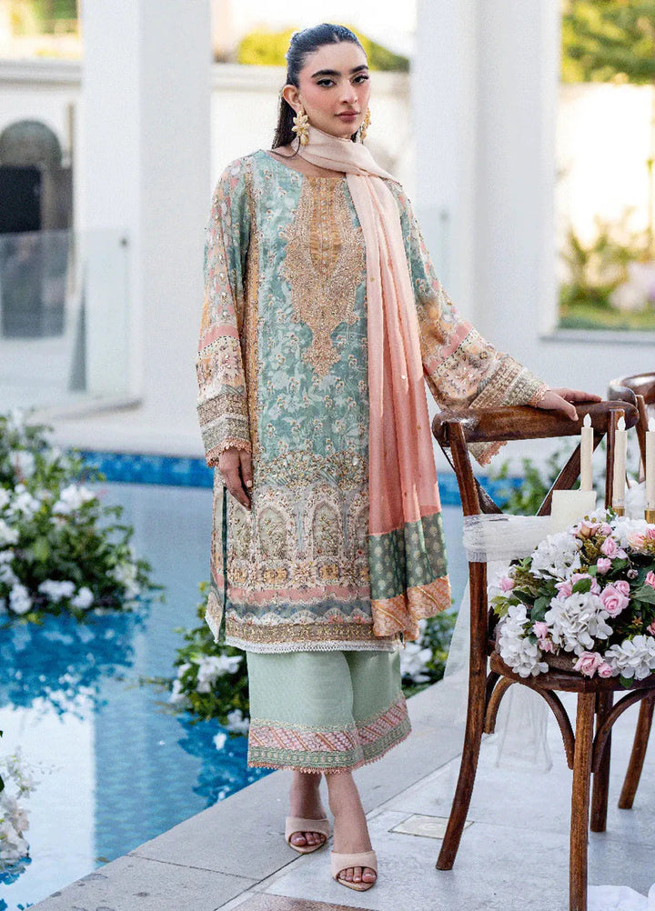 Dhanak Pret Embroidered Shamoze Silk 2 Piece Suit SS25DA-2689