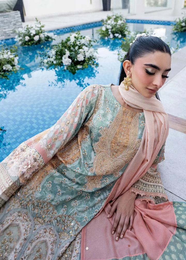 Dhanak Pret Embroidered Shamoze Silk 2 Piece Suit SS25DA-2689