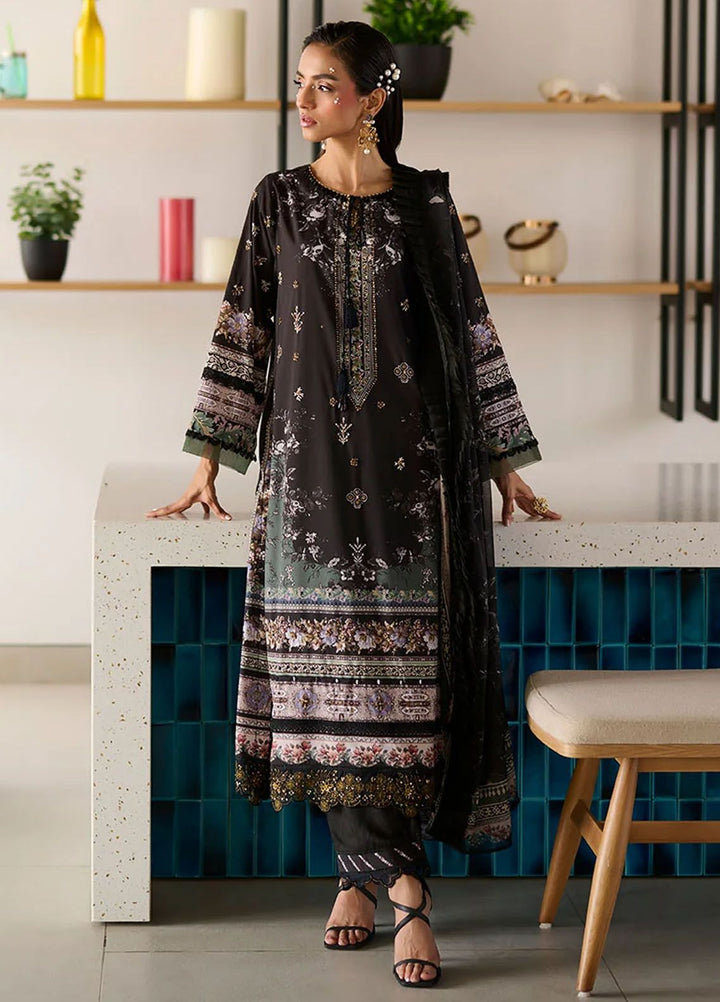 Dhanak Pret Embroidered Silk 2 Piece Suit SS24DA-2352 Black
