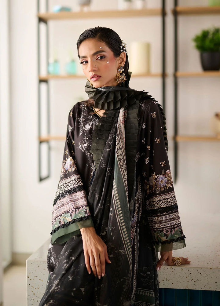 Dhanak Pret Embroidered Silk 2 Piece Suit SS24DA-2352 Black