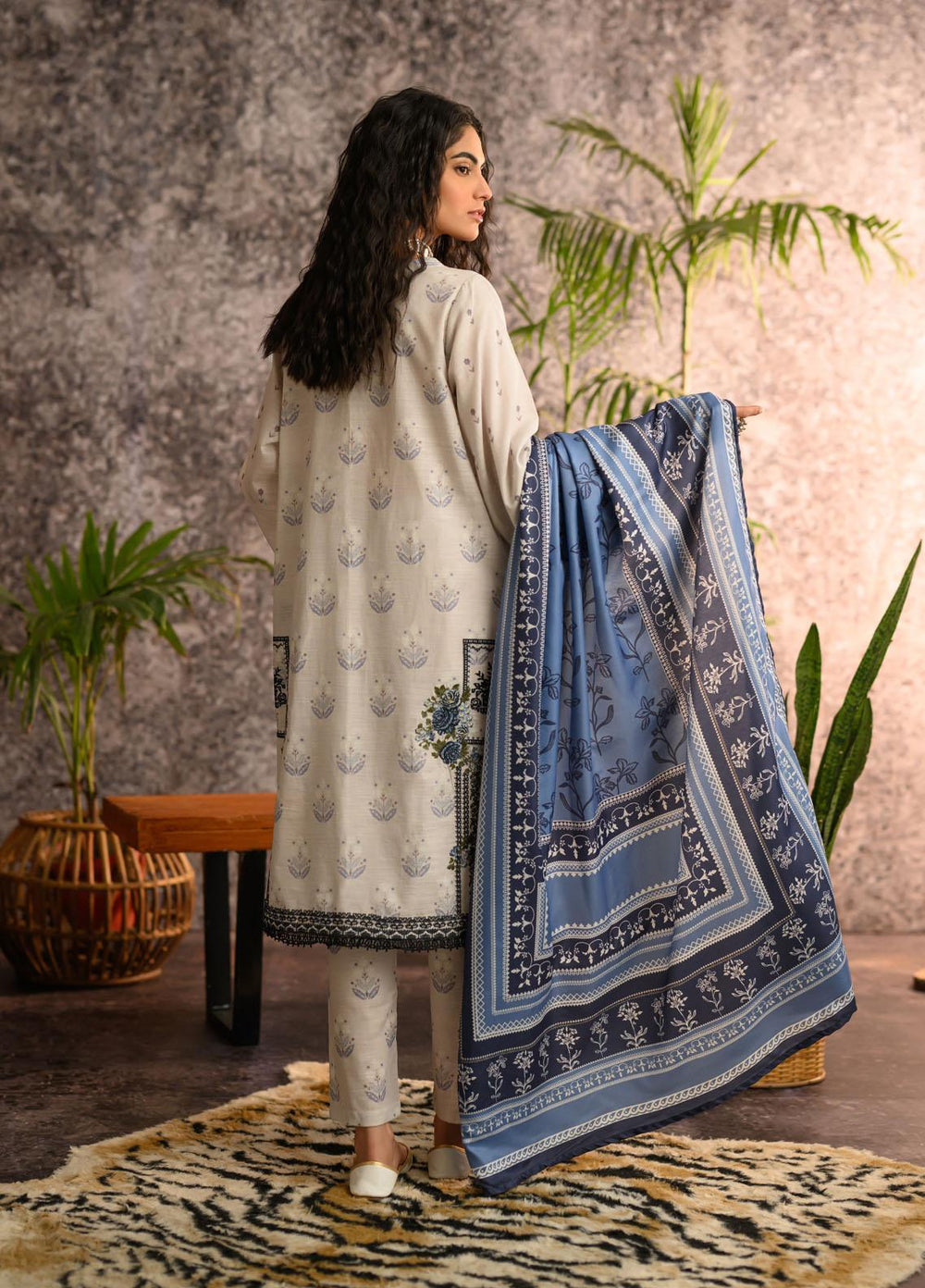 Dhanak Pret Embroidered Khaddar 2 Piece Dress DC-3020 GREY