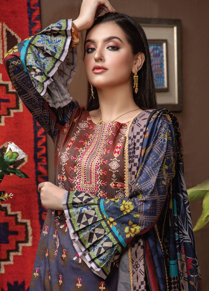 Dhanak by MTF Embroidered Dhanak Suits Unstitched 3 Piece MTF21DH D-01 - Winter Collection