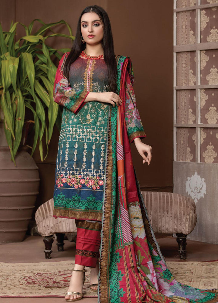 Dhanak by MTF Embroidered Dhanak Suits Unstitched 3 Piece MTF21DH D-02 - Winter Collection
