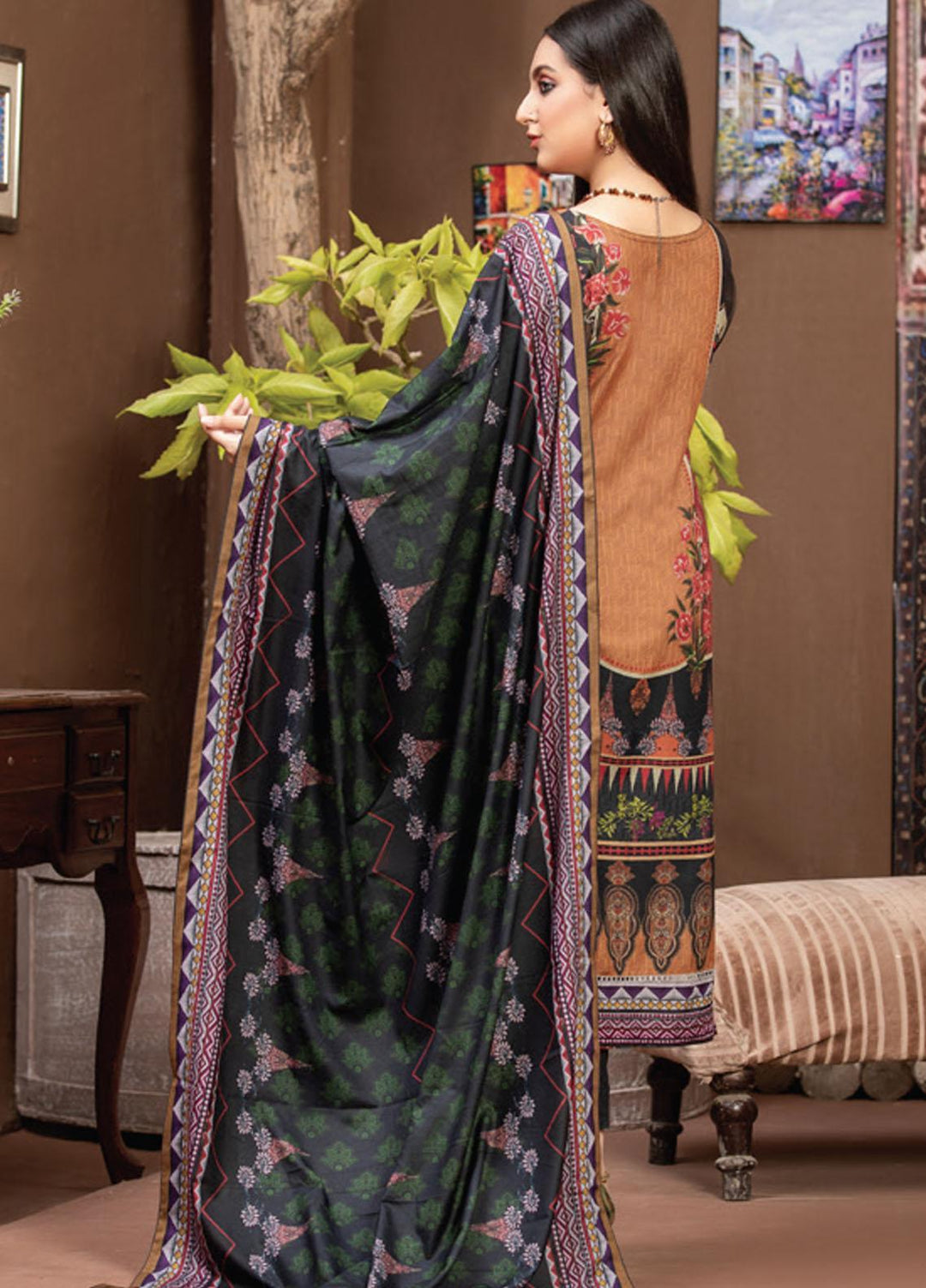 Dhanak by MTF Embroidered Dhanak Suits Unstitched 3 Piece MTF21DH D-03 - Winter Collection