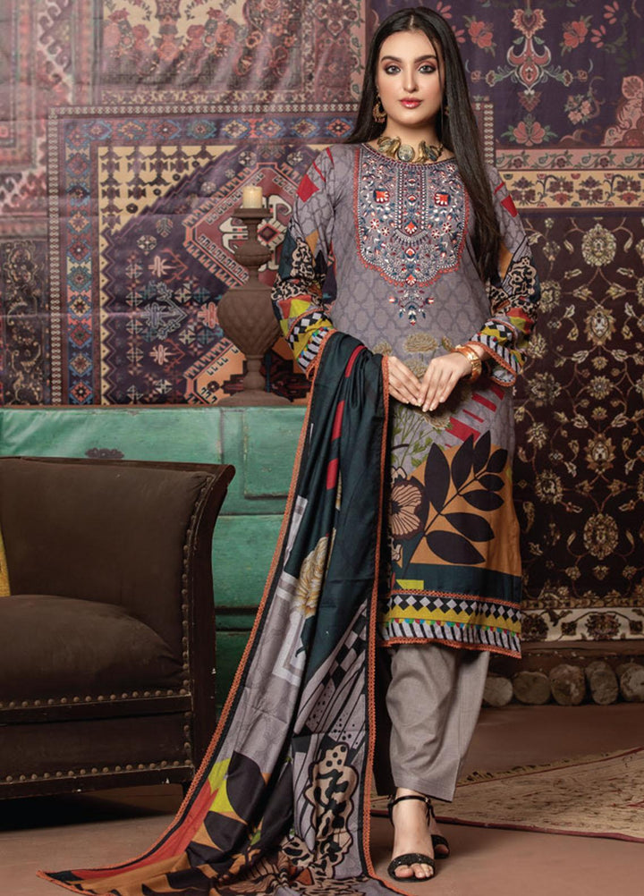 Dhanak by MTF Embroidered Dhanak Suits Unstitched 3 Piece MTF21DH D-04 - Winter Collection