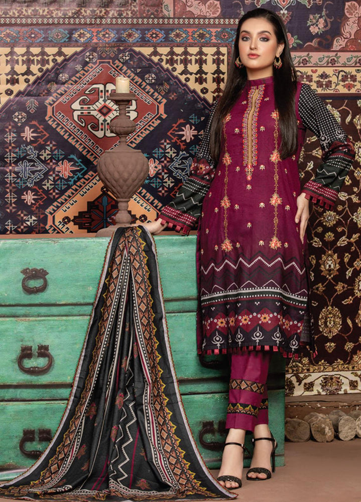 Dhanak by MTF Embroidered Dhanak Suits Unstitched 3 Piece MTF21DH D-05 - Winter Collection
