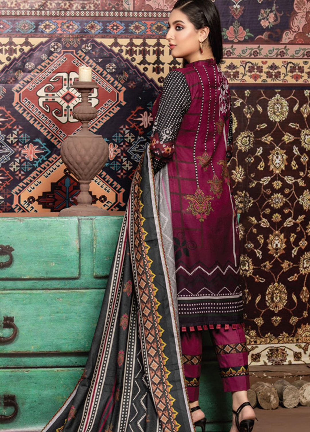 Dhanak by MTF Embroidered Dhanak Suits Unstitched 3 Piece MTF21DH D-05 - Winter Collection