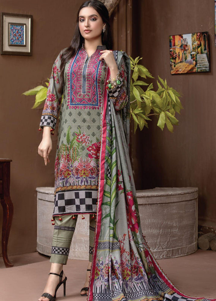 Dhanak by MTF Embroidered Dhanak Suits Unstitched 3 Piece MTF21DH D-06 - Winter Collection