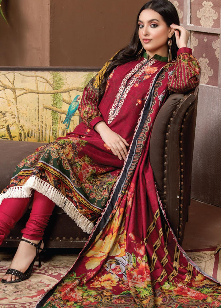 Dhanak by MTF Embroidered Dhanak Suits Unstitched 3 Piece MTF21DH D-08 - Winter Collection