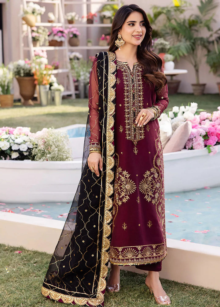 Dhanak Rang by Asim Jofa Embroidered Chiffon Suit Unstitched 3 Piece AJ24DR AJCF-18 - Festive Collection